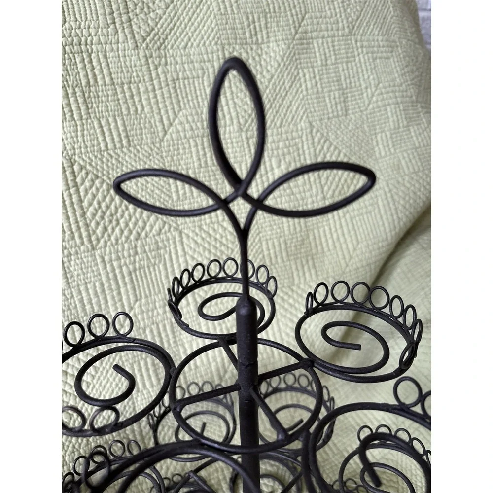 Black Metal 3 Tier Scroll Wire Cupcake Tree Stand 20 Cup Party Dessert Display